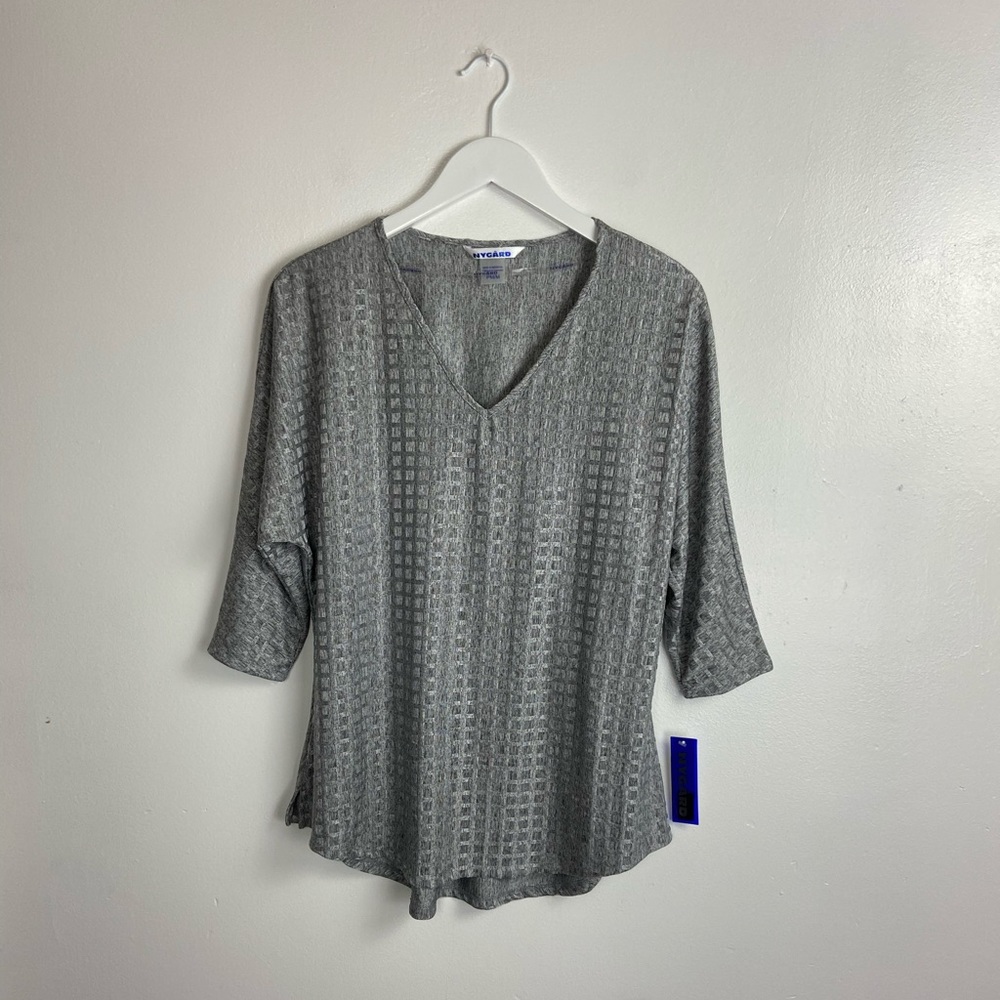 Nygard Geometric 3/4 Sleeve V-Neck Tee